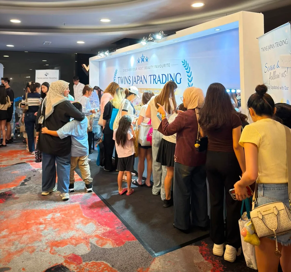 Twins booth at My Beauty & Cosmetics Expo, Sunway Pyramid Convention Centre, Kuala Lumpur