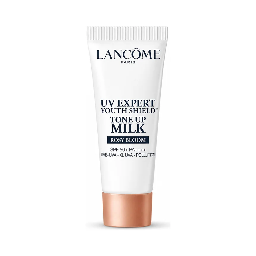 Lancôme UV Expert Youth Shield Tone Up Milk Rosy Bloom 10ml — authentic skincare mini from TWINS JAPAN TRADING